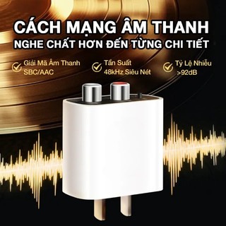 Bộ thu âm thanh Bluetooth 5.4 UDFINE HiFi cáp AUX-RCA Bộ thu âm thanh Bluetooth，Dùng nguồn điện trực tiếp từ 110V-240V