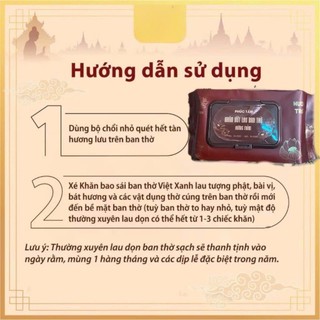 [Thùng 24 Gói] Khăn Ướt Bao Sái Ban Thờ Phúc Tâm 80 Tờ/Gói Hương Trầm & Quế Tự Nhiên, Kháng Nấm Mốc