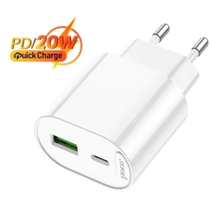 Bộ sạc nhanh 20w HOCO dùng cho 14 13 12 11 ... độ bền cao Củ sạc pd20w 2 cổng usb và typec