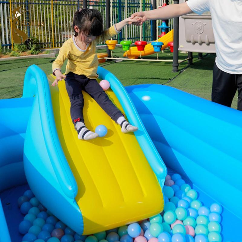 Cầu trượt bơm hơi cho trẻ em, dễ dàng gấp lại, phù hợp vui chơi cả trong nhà và ngoài trời