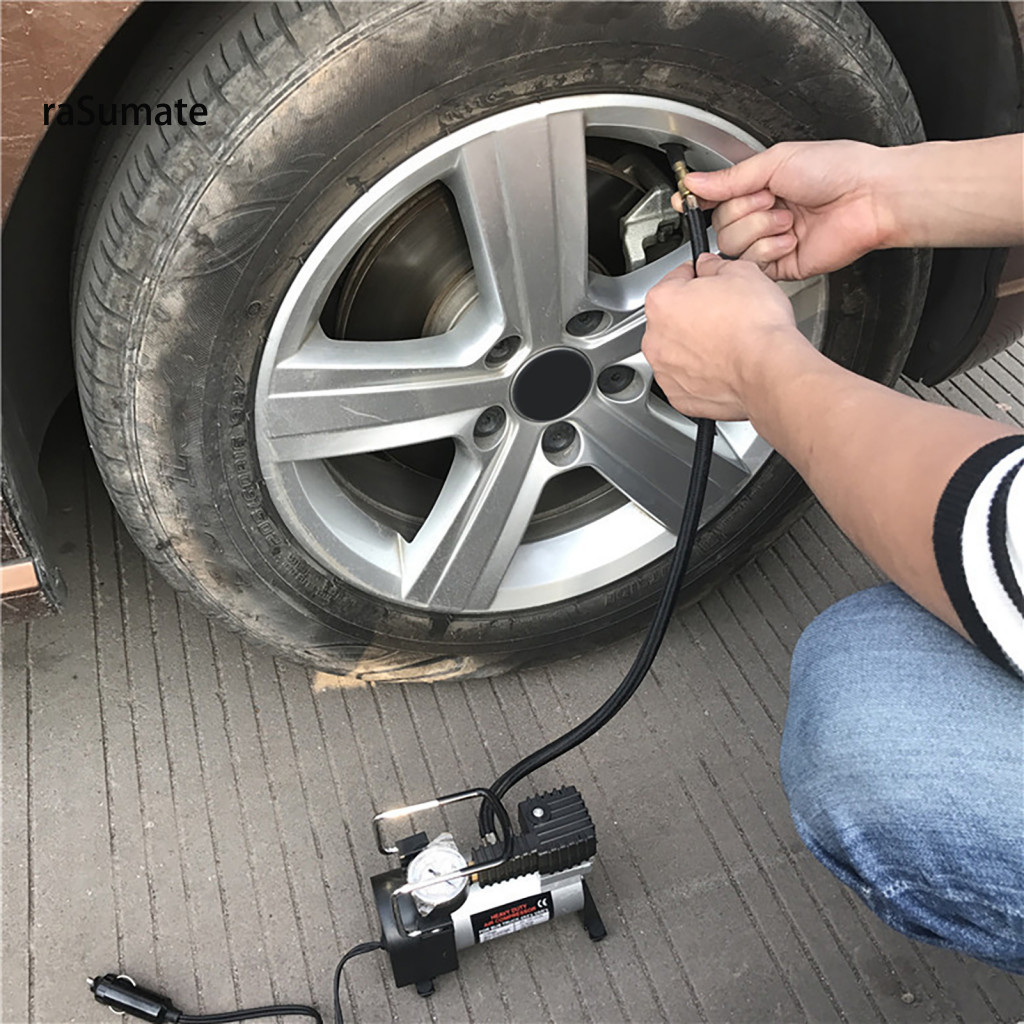 < rasumate > Máy Bơm Hơi Lốp Tiện Lợi Tiếng Ồn Thấp Áp Lực Cao Tự Động Sạc Và Dừng Đa Năng Lốp Nạp Không Khí Xi Lanh Đơn Máy Nén Khí Điện Ô Tô Đa Năng Cho Automo