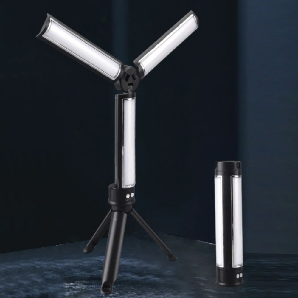 Đèn pha khẩn cấp LED LACYES, Đèn làm việc gấp mờ 3 màu có thể sạc lại, 15 chế độ có thể gập lại 162 LED 2850mAh Đèn phục vụ ô tô di động ngoài trời