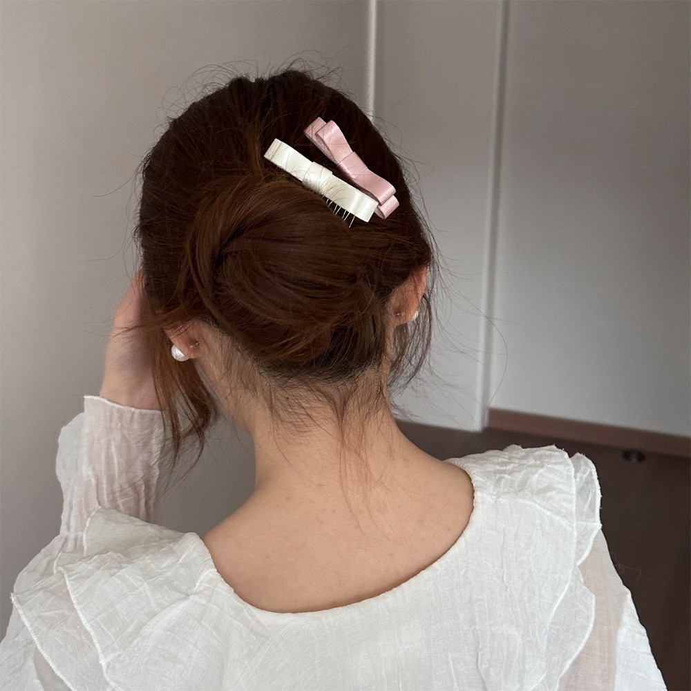 Lược chải tóc Nơ HOBBYIN, Kẹp tóc lệch Updo Bangs, Phụ kiện tóc gãy chống trượt tối giản nhẹ nhàng dành cho nữ / bé gái