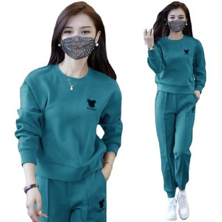 Set bộ thể thao nữ trẻ trung,Thiết kế áo tay dài + quần dài tiện lợi,Form thoải mái, dễ vận động