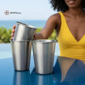 < WHPHous-t > Cốc uống nước lạnh bằng thép không gỉ, cốc nước bằng thép không gỉ, không dễ vỡ, có thể ổn định, có thể tái sử dụng, thích hợp cho trẻ em Trave Nice