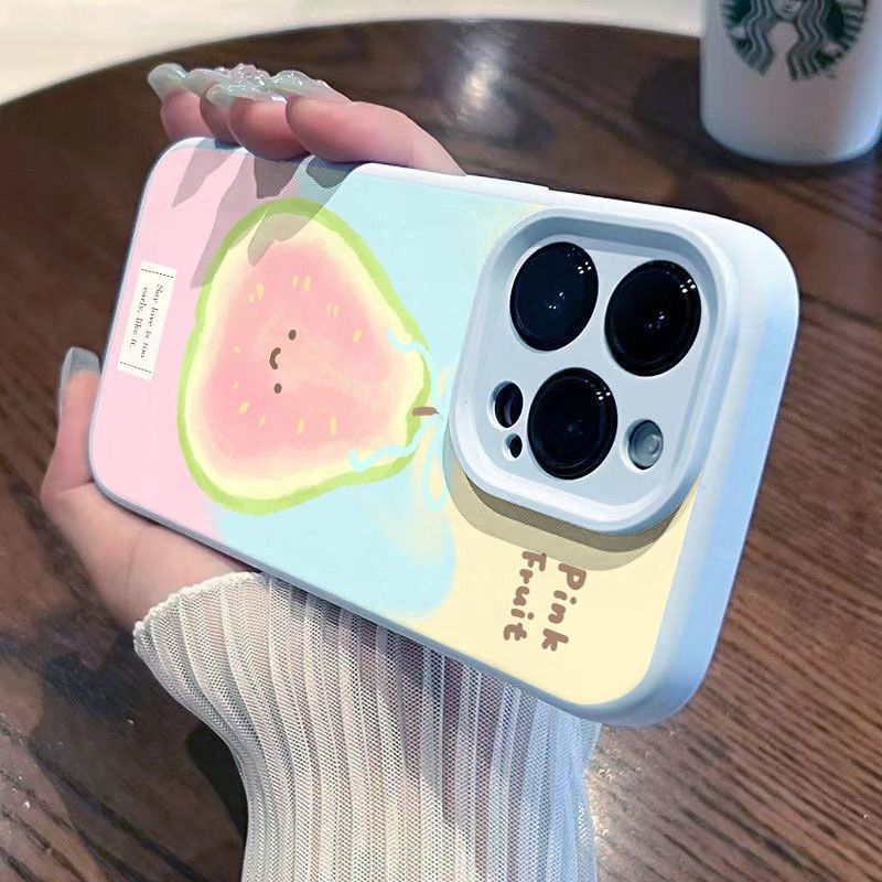 Bánh trái sầu riêng hoạt hình phù hợpvới16vỏ điện thoại iPhone17Airsilicon14/13/11Pro
