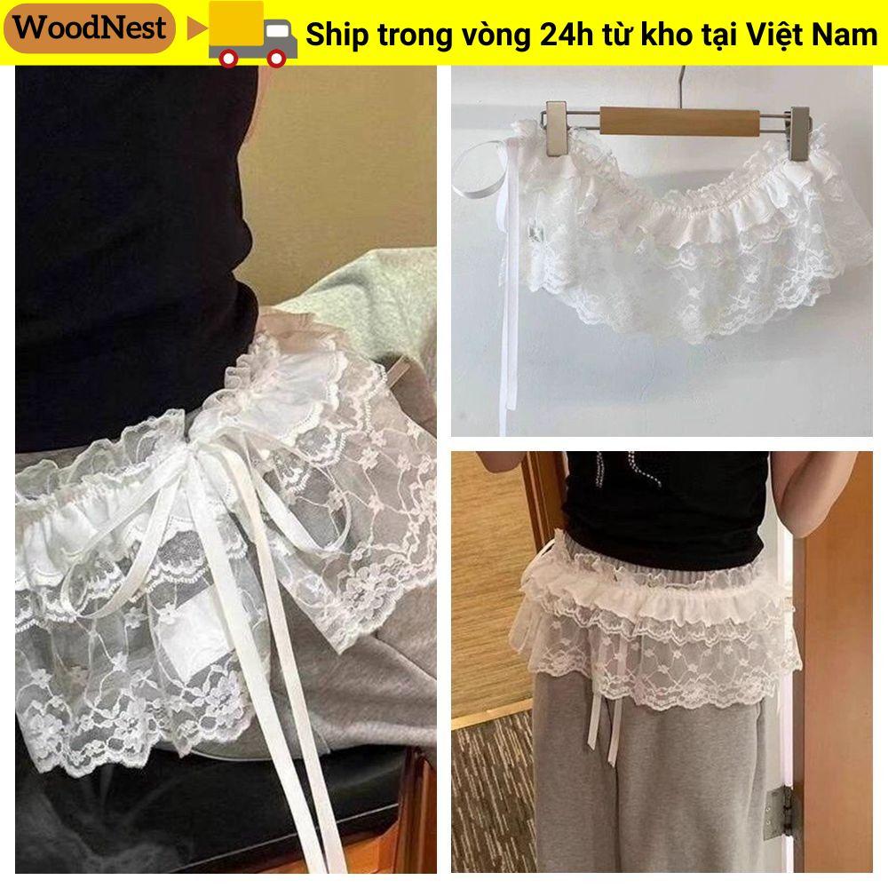 Váy Mini ren WOODNEST, Váy thêu hoa Bông tai kẹp ren, xuyên thấu Y2K Dạo phố Váy xếp nếp Trang trí quần jean