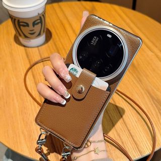 Thích hợp cho Xiaomi 17Ultra Phiên bản Leica Vỏ điện thoại 14u Mạ điện cao cấp 17u Giá đỡ thẻ đeo chéo nữ 15u