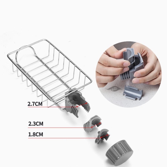 Giá Treo Vòi Đựng Đồ, Giẻ Rửa Chén Bát, Kệ Gắn Vòi INOX Để Đồ Giẻ Rửa Chén, Giúp Khu Bếp Luôn Khô Ráo, Sạch Sẽ
