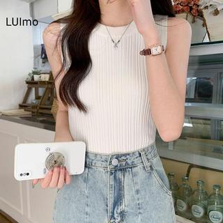 LUImo Nữ Màu Trơn Cơ Bản Tròn Ne Nhiều Màu Sắc Thường Ngày Tất Cả Trận Đấu Xe Tăng Không Tay SBS