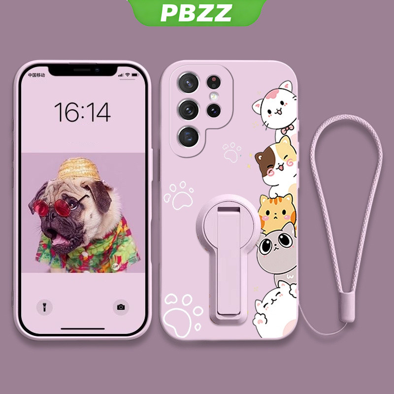 Ốp lưng cho samsung s23 ultra samsung S23 plus samsung s23 FE 5g, ốp điện thoại silicone mềm chống sốc, thiết kế mới thẩm mỹ, hình mèo hoạt hình với giá đỡ YTXZDZMM01