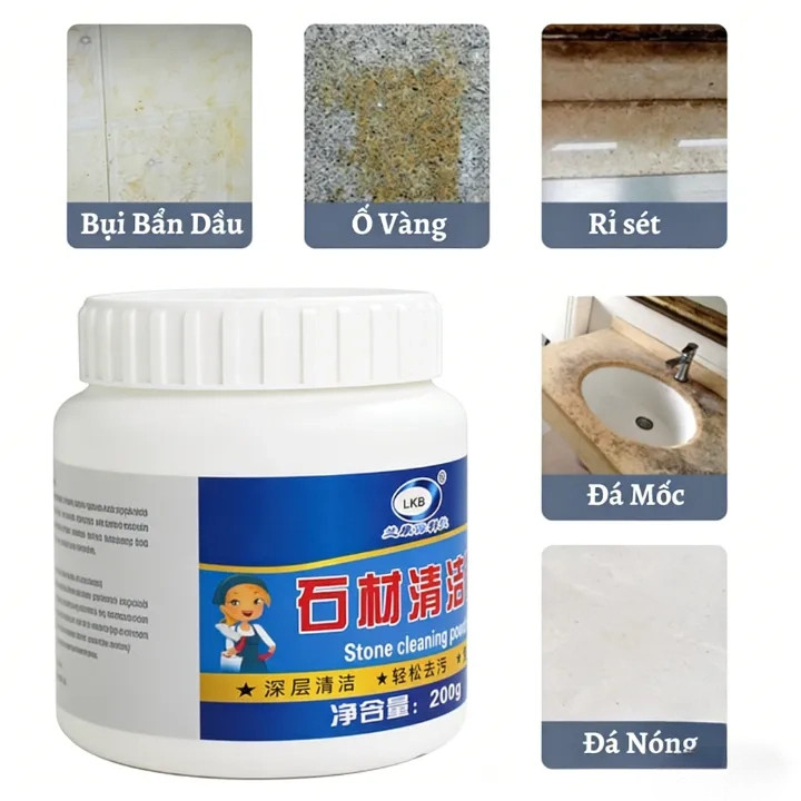 Bột vệ sinh đá tự nhiên và đá nhân tạo Bột Làm Sạch Vết Ố Mốc،An Toàn Môi Trường