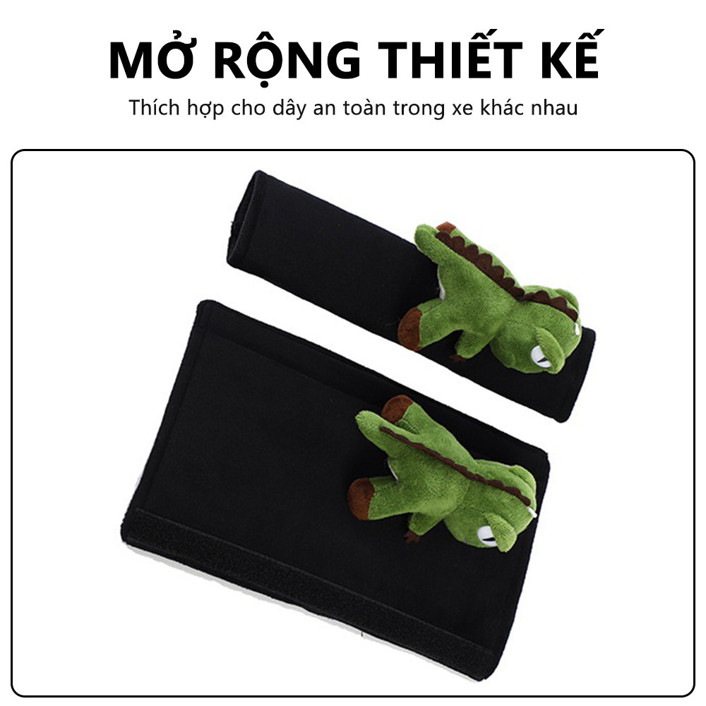 Sang Trọng Khủng Long Nhỏ Dây An Toàn Ô Tô Vai Chống bóp Mềm Nội Thất Ô Tô Trang Trí Vai Bảo Vệ Bộ