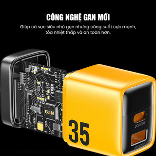 Củ Sạc Nhanh 35W Wekome WP-U25 Kèm Cáp 4 Trong 1 cho iPhone iPad Macbook Air