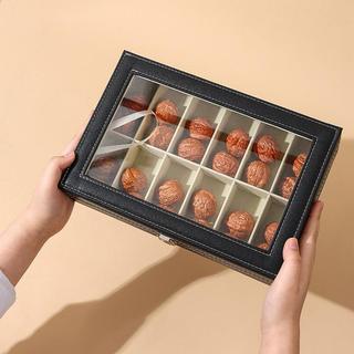 Hộp trưng bày da Wenwan Walnut, đầu sư tử, màn hình Skylight, lưu trữ