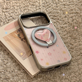 [Sheren] Ốp điện thoại Pink Star Dot Thích hợp cho i17 16 15 14 13 12 11 pro max Vỏ bảo vệ chống sốc