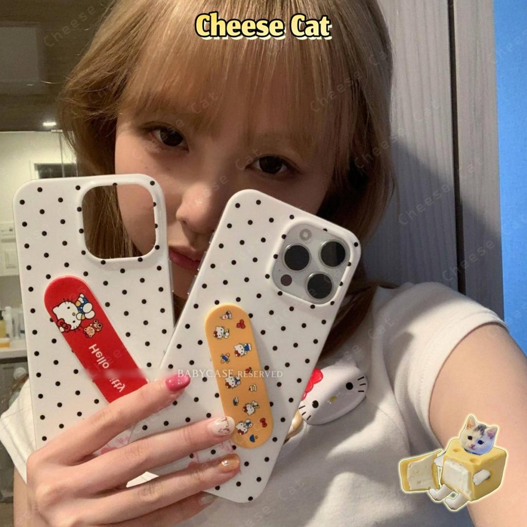 Kitty Ốp điện thoại hình vòng gấp vô hình tùy chỉnh có chân đế vô hình dễ thương cho iPhone 13 14 15 12 11 17 Pro Max