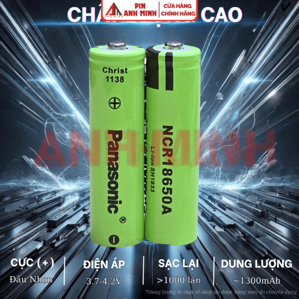 Pin sạc 18650 3.7V 4.2V dung lượng thực tế 1300mAh bao test dùng cho thiêt bị cầm tay, quạt, đèn pin