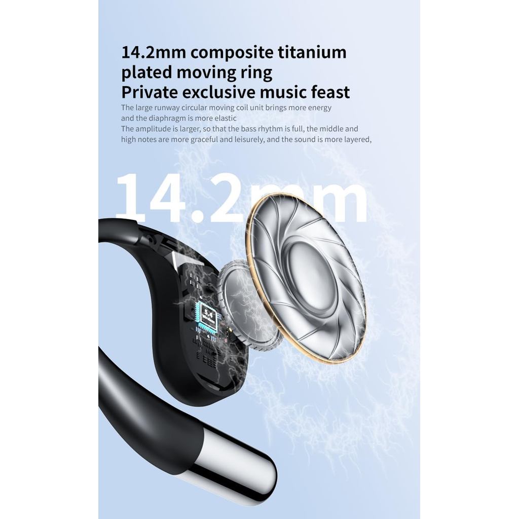 Tai nghe dịch thuật OWS AI không dây có hộp hiển thị LED, Bluetooth, Đèn báo pin kỹ thuật số, 144 + Ngôn ngữ thời gian thực, Ứng dụng Tương thích với iOS và Android
