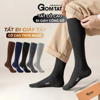 [PHIÊN BẢN MỚI] Tất nam công sở đi giày tây GOMTAT, vớ nam cổ cao màu trơn basic phối giày tây chất cotton - LUX-1804