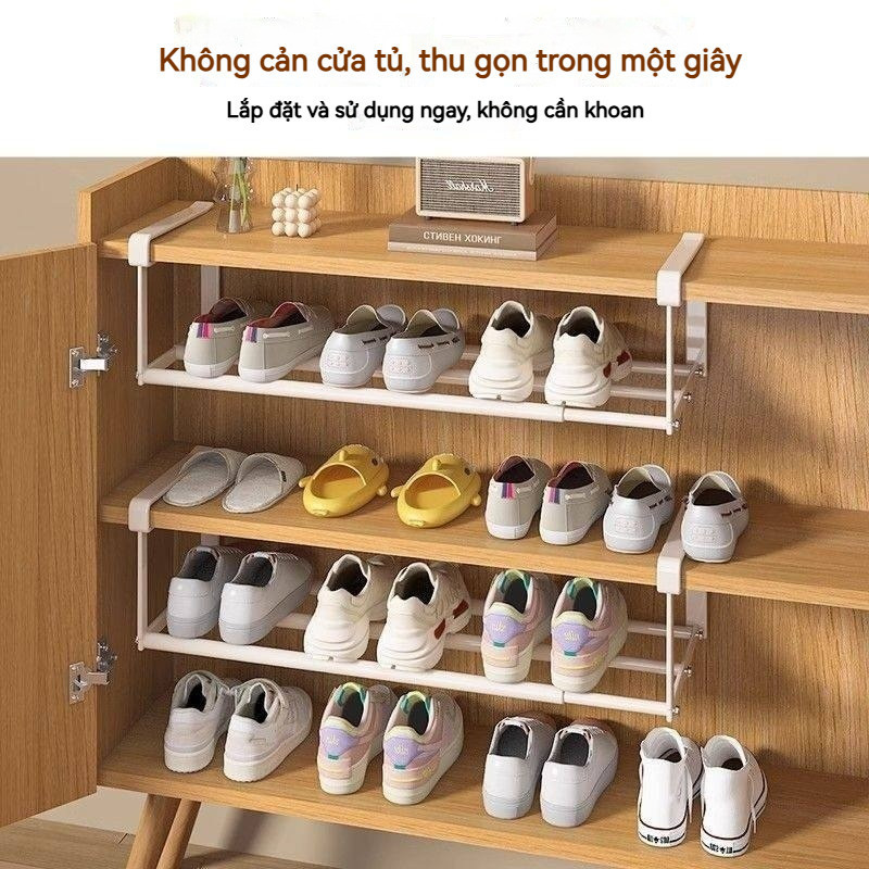 Giá Treo Tủ Giày Tiết Kiệm Không Gian,Vách Ngăn Điều Chỉnh Chiều Dài,không cần khoan,Dễ Dàng Lắp Đặt