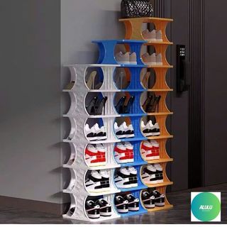 Kệ Giày 6 Tầng Gấp Gọn Tiện Lợi, Kệ Dép Nhựa Đa Năng Tiết Kiệm Diện Tích - Kho Sỉ Gia Dụng Alulu