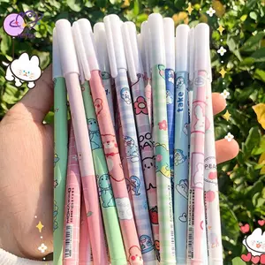HFTOY 6 Cái / bộ Phim Hoạt Hình Trò Chơi Kawaii Bút Xóa Trung Tính Bút Gel 0.5mm Tay Cầm Có Thể Giặt Đồ Dùng Văn Phòng Trường Học Trẻ Em Văn Phòng ~