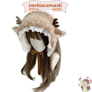 CLKLACEMASK Khăn Ấm Sang Trọng, Dây Buộc Tóc Dày Nai Sừng Tấm Dễ Thương, Sáng Tạo Chống Lạnh Cosplay Trang Trí Phụ Kiện Bịt Tai Thu Đông