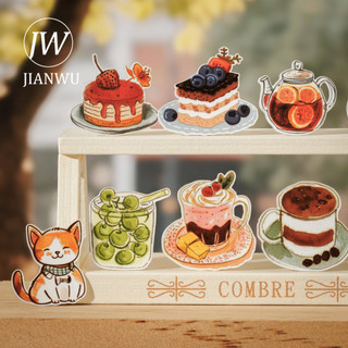 JIANWU Chữa Bệnh Trượng Minh Họa Series Vintage Life Cà Phê Phong Cảnh Chất Liệu Cắt Dán Sáng Tạo Tạp Chí Văn Phòng Phẩm