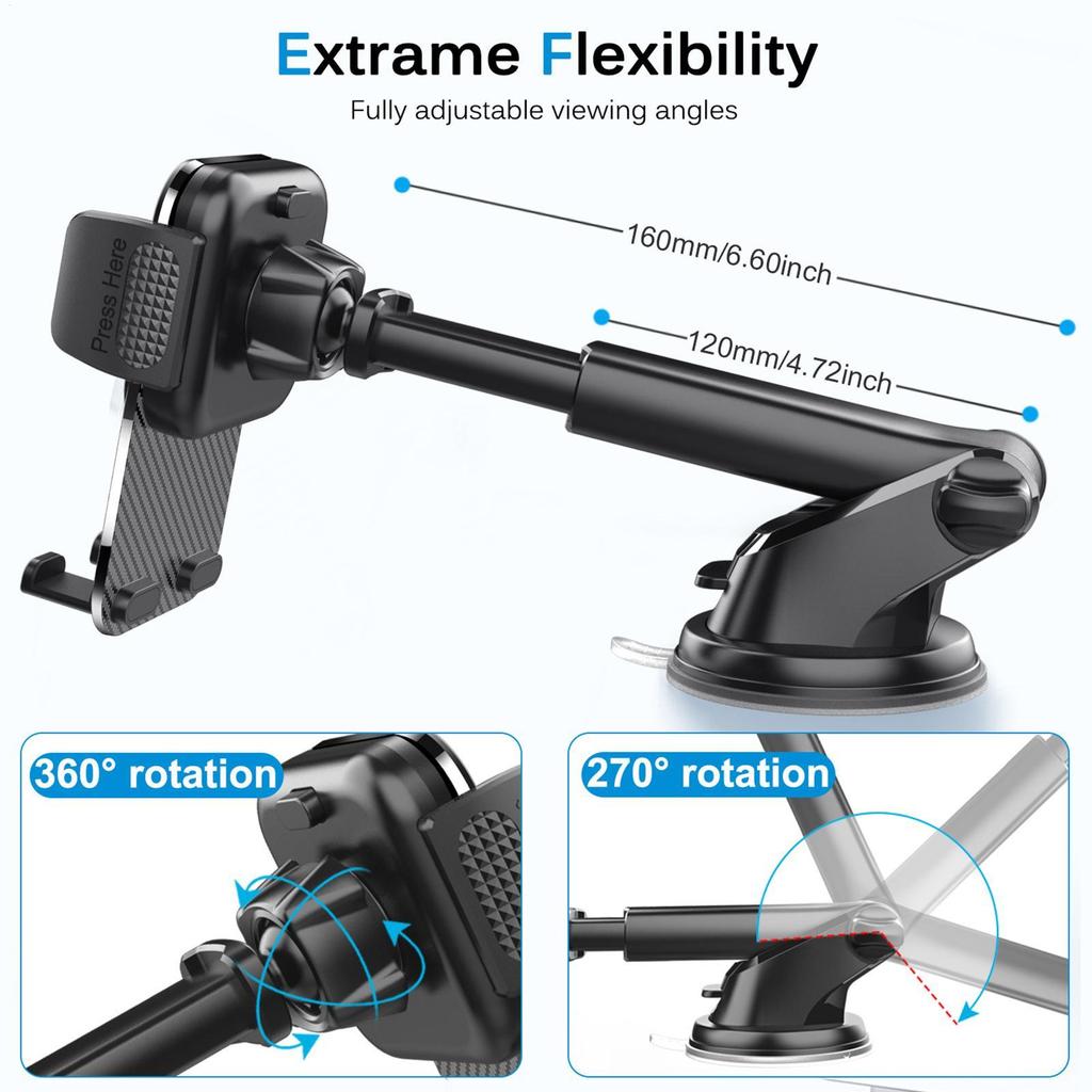 Hút Điện Thoại Ô Tô Gắn 360 Xoay Được Mạnh Tay Cầm Đa Năng Gắn Giá Đỡ Điện Thoại Tự Động Cho Xe Tải SUV Điều Hướng