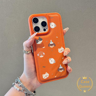 Ốp lưng hình động vật nhỏ dễ thương hoạt hình Tương thích cho IPhone Air XR 17 16 15 11 13 14 12 Pro Max XS MAX 16 15 14 Plus X Kết cấu da Đệm khí Vỏ chống sốc