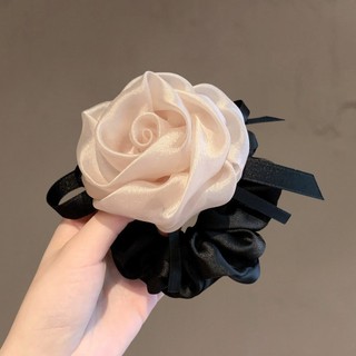 Dây buộc tóc satin hoa hồng cao cấp - Phong cách nhẹ nhàng, sang trọng