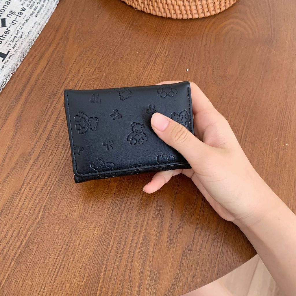 Phiên Bản Hàn Quốc Phong Cách Mới Thời Trang Ngắn Nữ Ví Nhỏ Màu Trơn Đơn Giản Nhiều Thẻ Khe Cắm Dễ Thương Sinh Viên Đổi Thẻ
