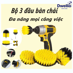 Bộ 3 đầu bàn chải gắn máy khoan đa năng, vệ sinh nhà cửa nội thất, chà sàn cầm tay tiện lợi