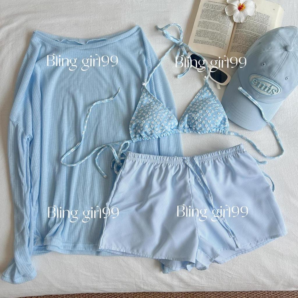 Xanh Hoa Bikini Đồ Bơi Chống Nắng - Phù Hợp Cho Kỳ Nghĩa Bãi Biển