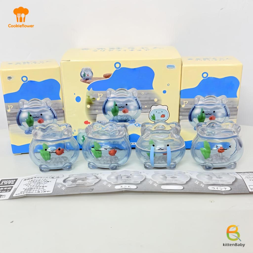 [Kitten-t] 1 Cái Trang Trí Máy Tính Để Bàn Mini Trong Suốt Cá Vàng Jun Biểu Hiện Hộp Mù Kawaii Mini Hình Quà Tặng Bất Ngờ Mới