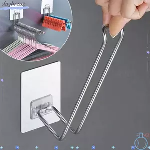 Lưu trữ móc treo DAYBREAK, Tiết kiệm không gian Giá phơi quần áo có thể gập lại, Giá đỡ móc may mặc thời trang bằng thép không gỉ không đục lỗ