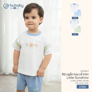 Bubaby SS26.T3.3.2 IBC1304LS Bộ ngắn tay cổ tròn Little Sunshine   🔅 cho bé