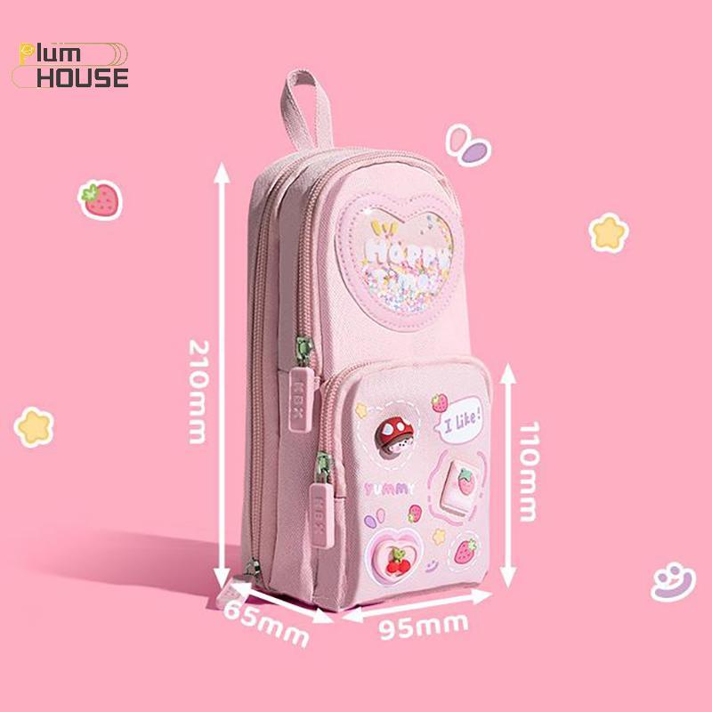 PlumHOUSE Kawaii Hộp Đựng Bút Chì Dễ Thương Dung Tích Lớn Túi Đựng Bút Chì Vải Đơn Giản Dễ Thương Văn Phòng Phẩm Túi Bảo Quản Sinh Viên Văn Phòng Phẩm Đồ Dùng Học Tập VN