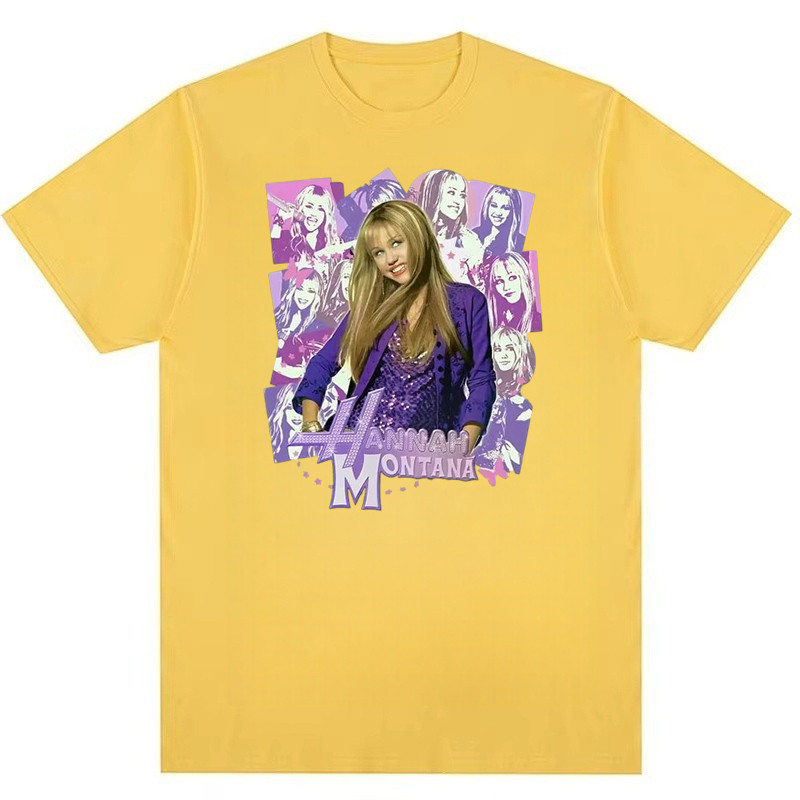 Áo thun nam nữ thiết kế logo Hannah Montana retro thời thượng 2026