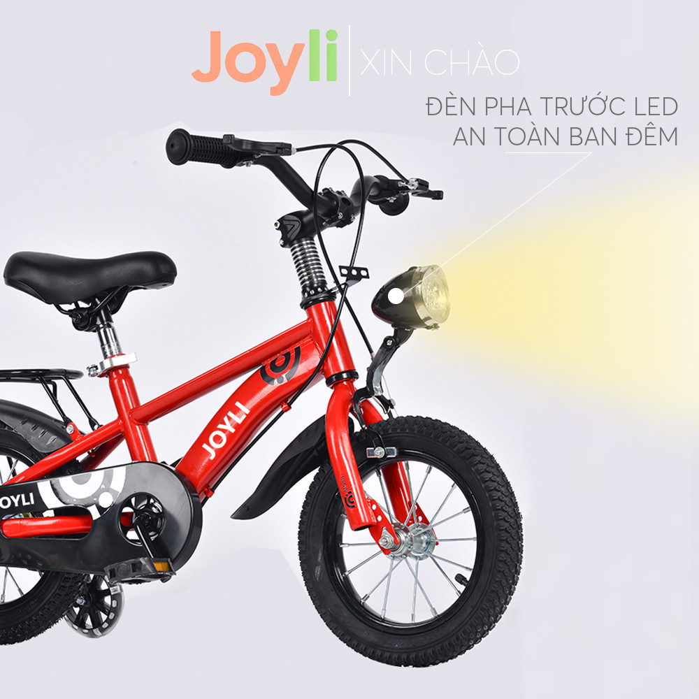 Xe Đạp Thể Thao Trẻ Em Cho Bé 2 - 7 Tuổi, Bánh Phụ, Phanh đôi, Đèn LED Ban Đêm
