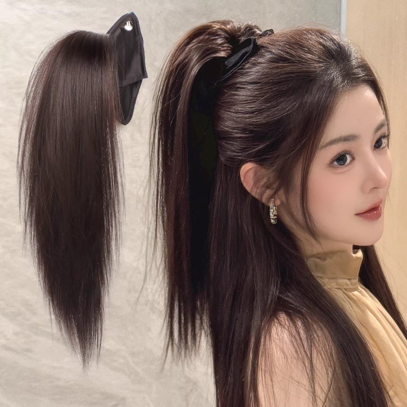 Kẹp thác tóc giả 40cm lông tơ cao cấp, thiết kế đuôi ngựa cho nữ