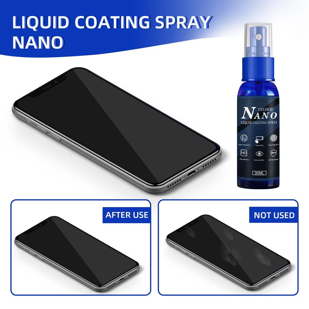 30ml Điện thoại di động Xịt phủ Nano Chống trầy xước Phim màn hình kỵ nước Bảo vệ chất lỏng Oleophobic Màn hình điện thoại Xịt shopidaevn