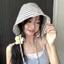 Mũ chống nắng FUHUIOT, Mũ xô vành rộng vành lớn, Mũ ngư dân sọc nhẹ có thể gập lại thời trang mùa hè