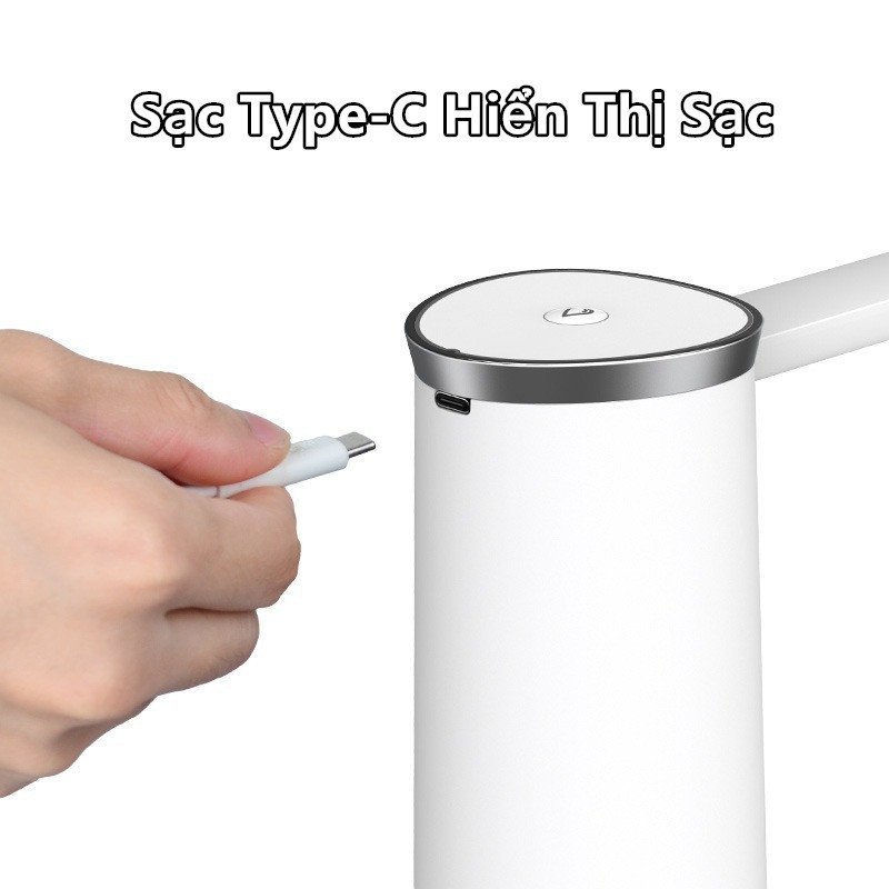 Vòi Bơm Nước Tự Động nhấn giữ 1 giây ra nước sạc Type-C chất liệu ABS phù hợp mọi bình nước an toàn