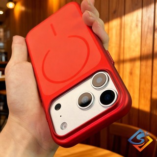 Năm Mới Màu Đỏ Từ Tính Siêu Mỏng UV Ốp Lưng Điện Thoại iPhone 17 Pro Max 12 13 14 15 16 Pro Max Slim PC Cứng Matte Vỏ Chống Sốc