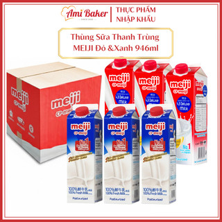 [Sỉ Thùng] Sữa Tươi Thanh Trùng MEIJI ĐỎ & XANH 946Ml Chuân Vị Tươi Ngon Từ Công Nghệ Nhật Bản