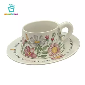 Bộ cốc trà và đĩa cà phê Trung Quốc để bàn quà tặng sinh nhật