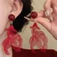 Kẹp tai rỗng Yoo Goldfish Piercing Needed Round Design Hợp kim Acrylic