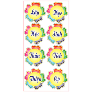 DecaN dán LỚP HỌC THÂN THIỆN HỌC SINH TÍCH CỰC kích cỡ 25CMX25CM đã cắt viền sẵn bóc dán